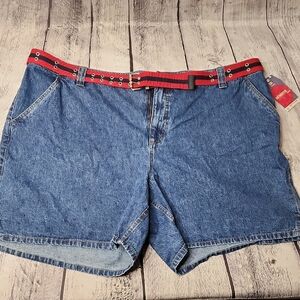 Faded Glory Women's Blue Denim Belted Shorts